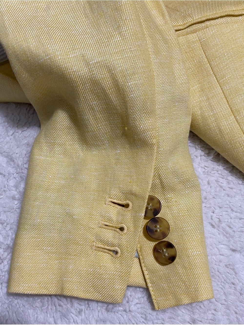 Talbots Yellow Linen Single-Button Blazer - Picture 9 of 16